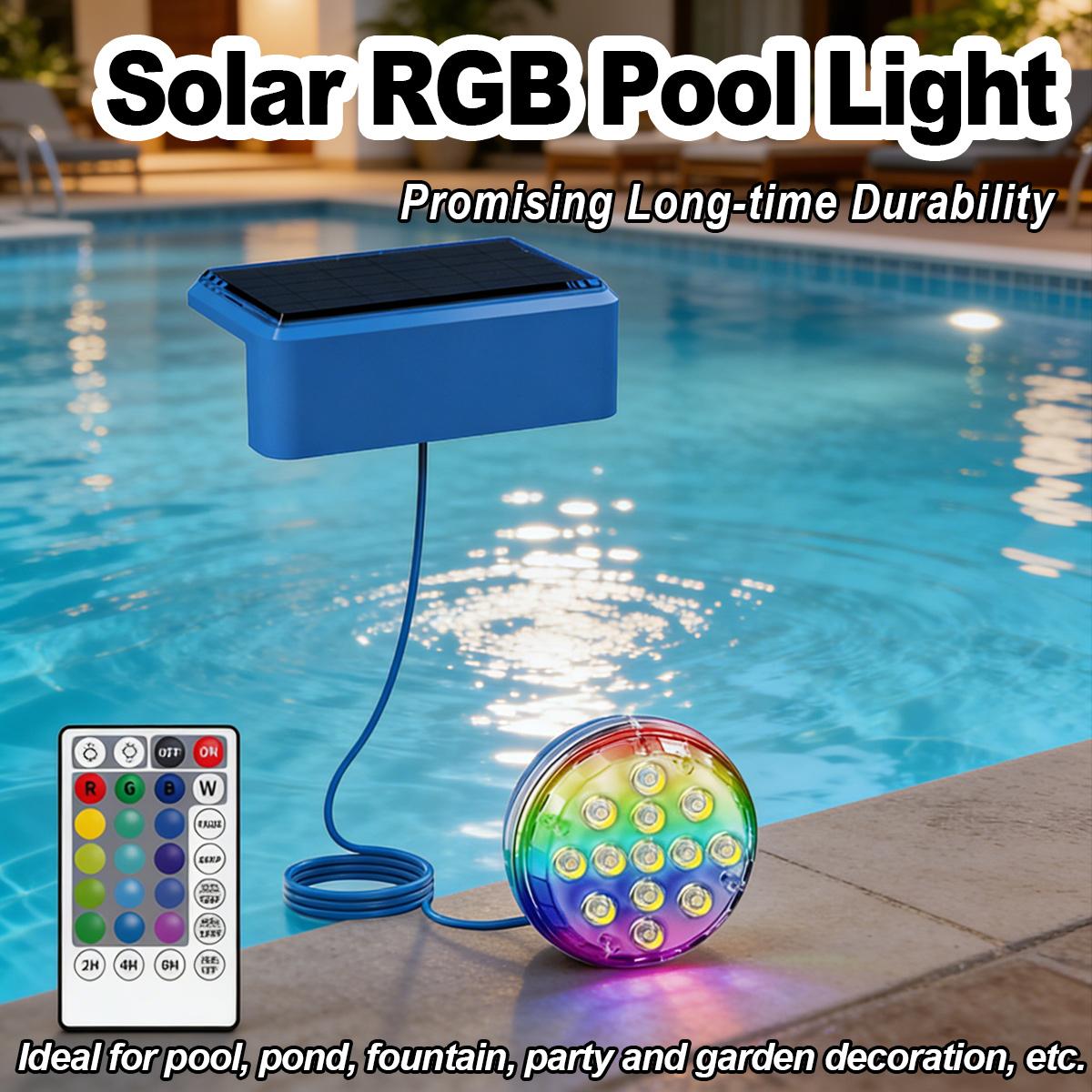Pool Light Solar Rechargeable - Lumière solaire subaquatique pour piscine avec