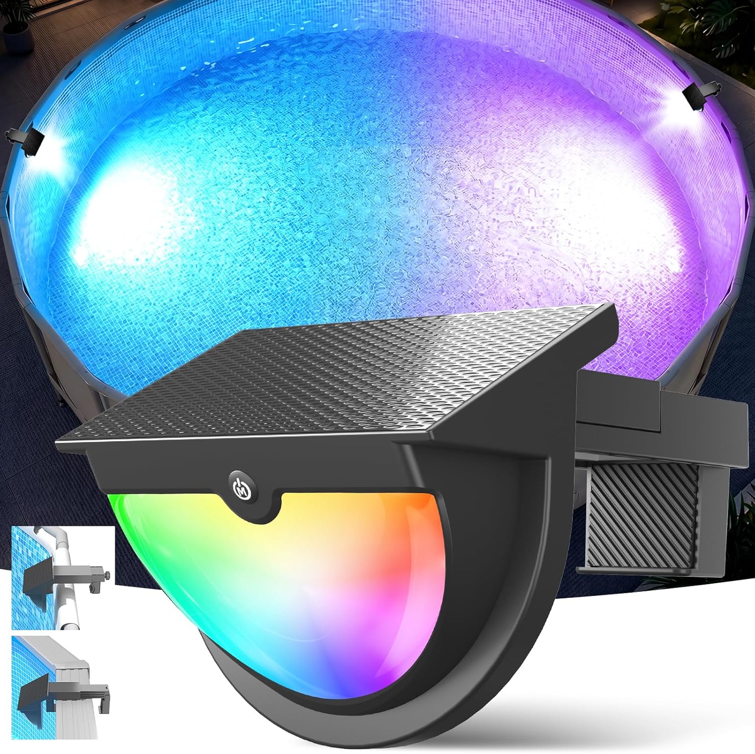 Pool Light Solar Rechargeable - Lampes solaires pour piscine, toutes saisons,