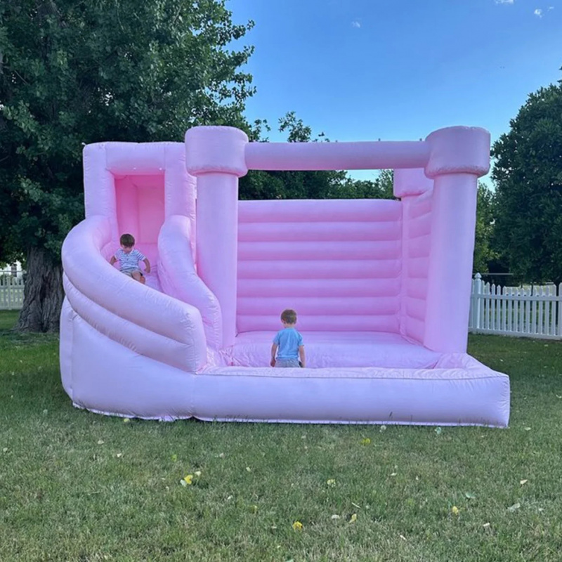 Water Slide Inflatable - Château gonflable rose personnalisé avec toboggan