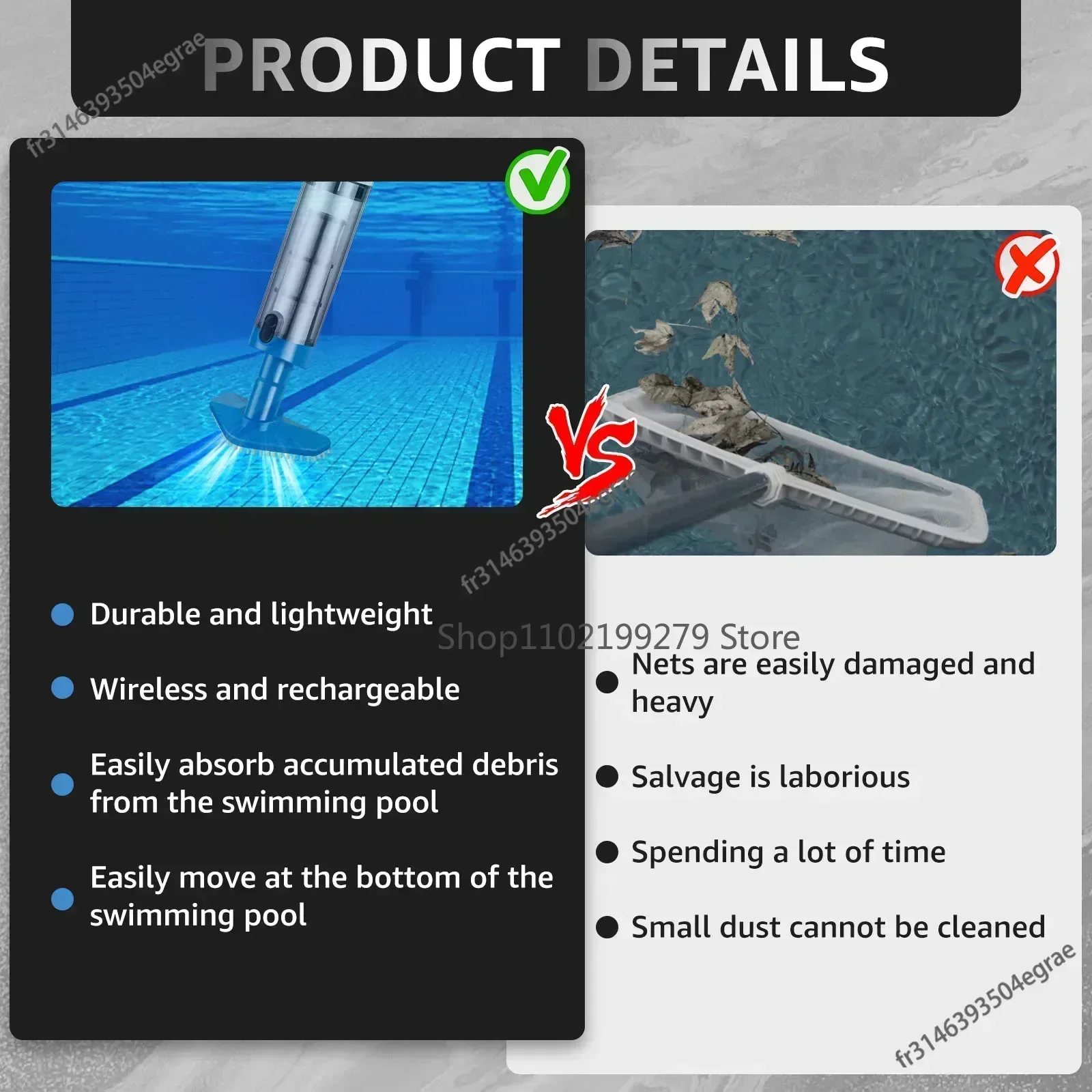 Aspirateur de piscine Recharge - Pool Vacuum Manual avis et prix