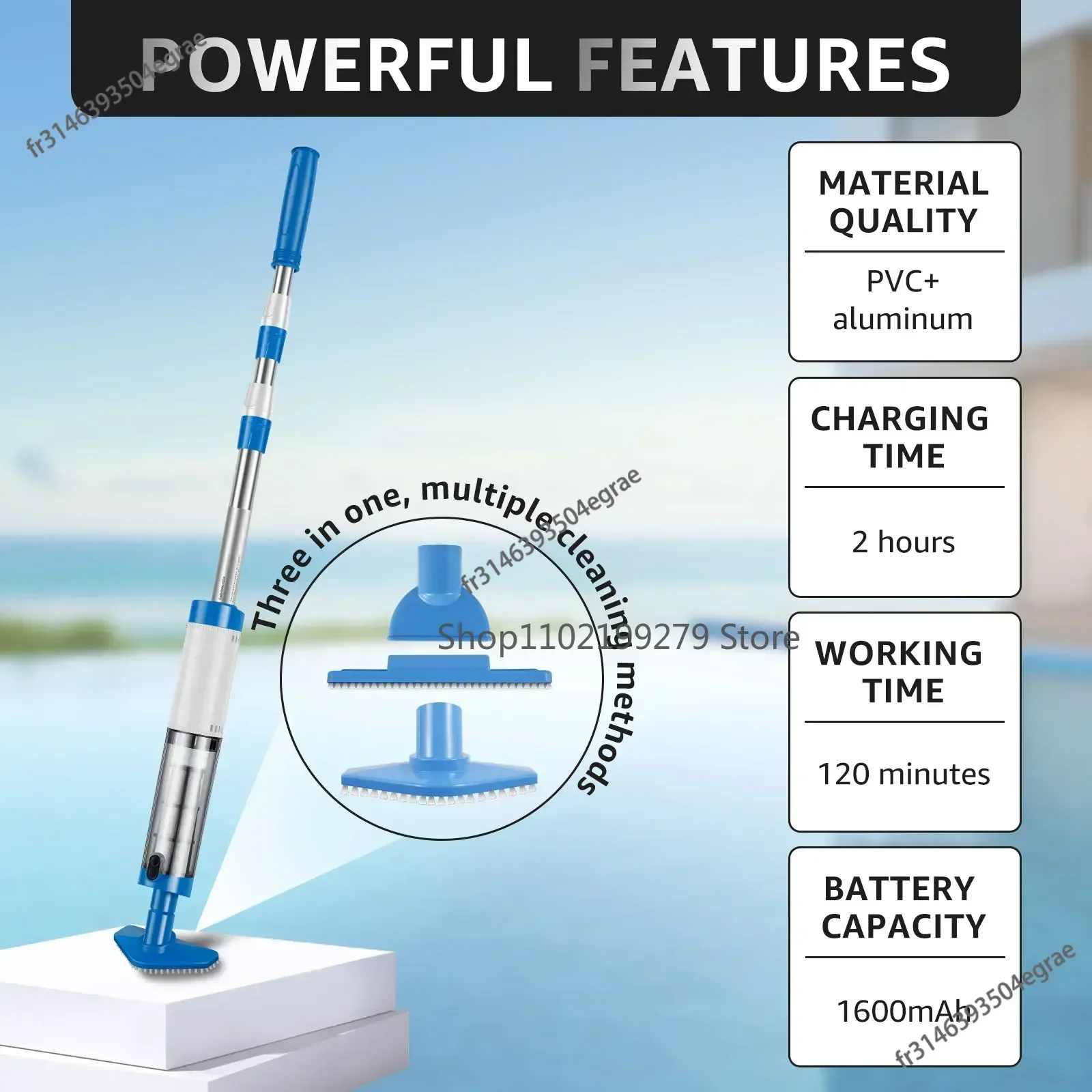 Aspirateur de piscine Recharge - Pool Vacuum Manual avis et prix