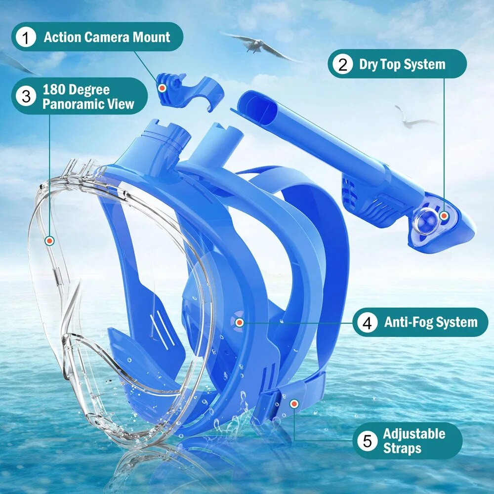 Masque intégral de plongée sou - Snorkel Mask Full Face avis et prix