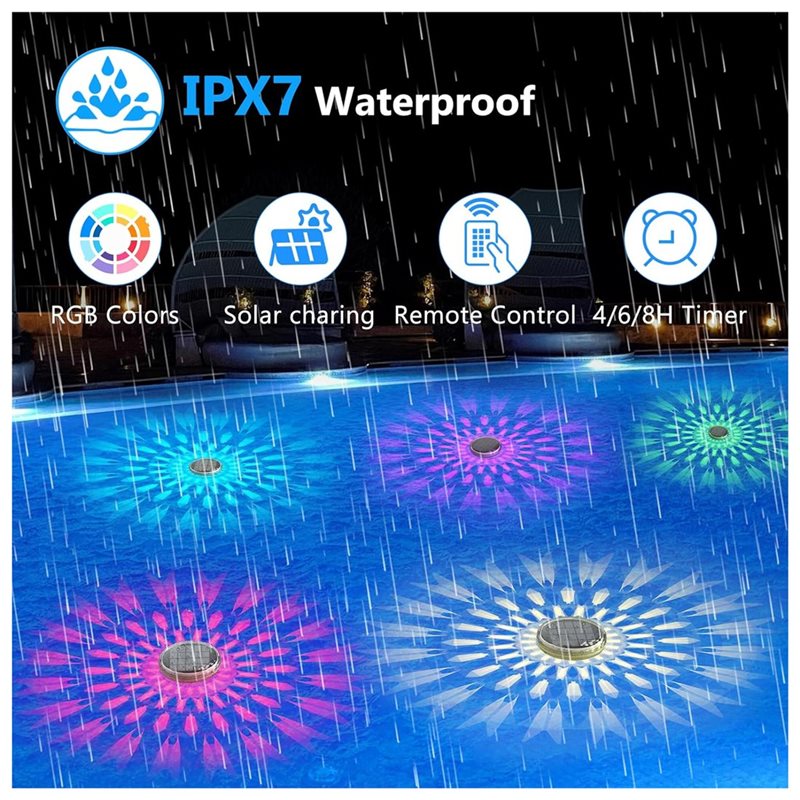 X16A NOUVEAU - Lumières solair - Pool Light Solar Rechargeable avis et prix