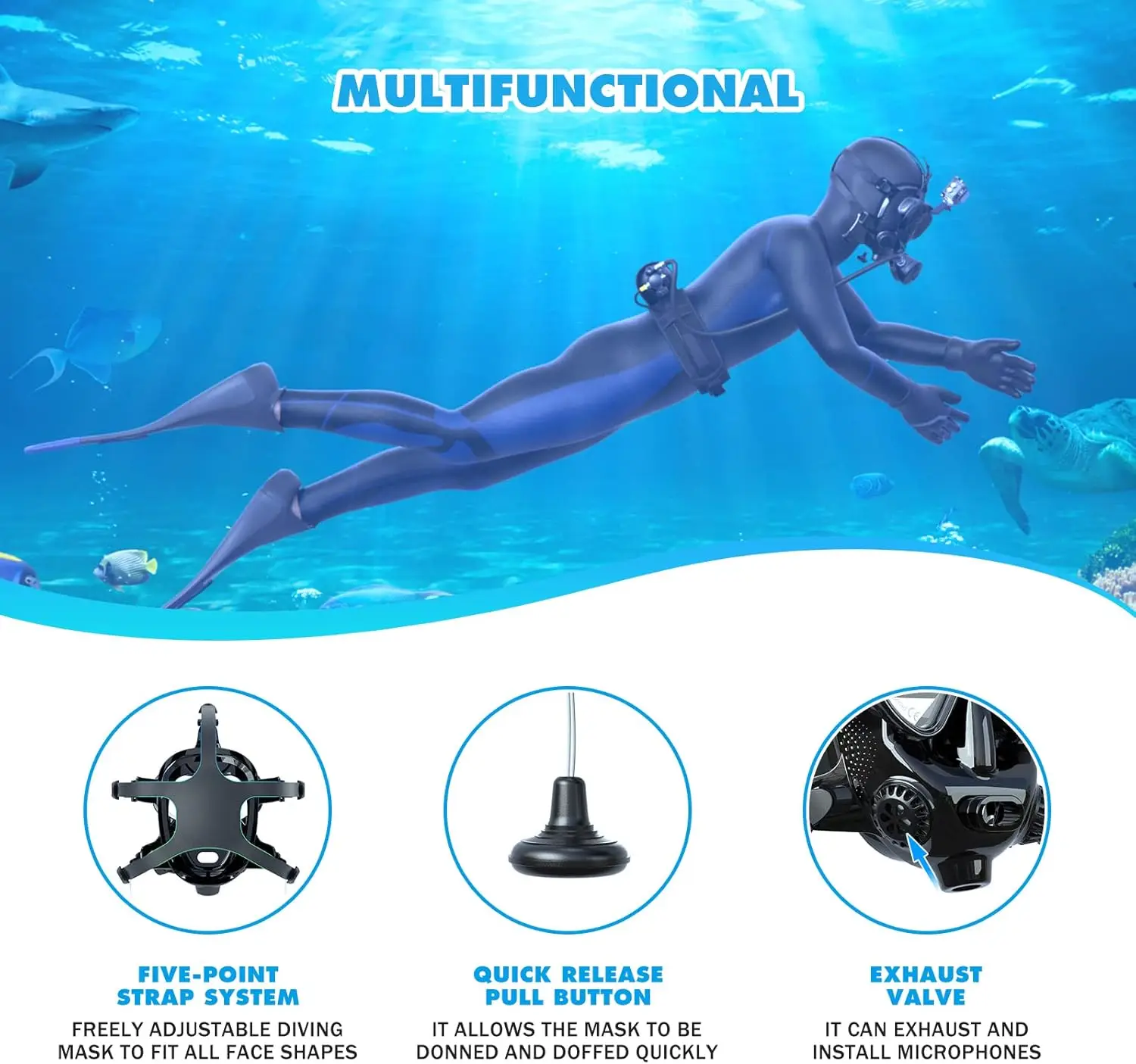 Masque de plongée intégral TRI - Snorkel Mask Full Face avis et prix